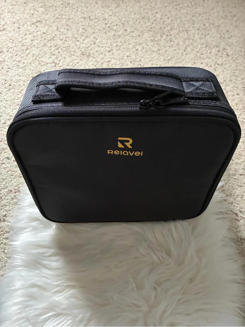 Relavel Black Travel Case with Gold Logo